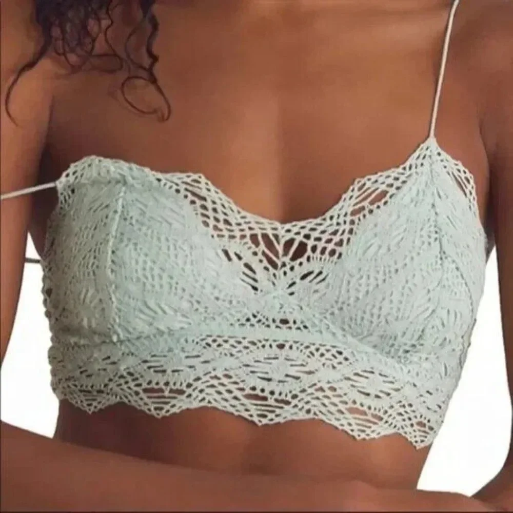 Free People Mariana Bralette Clear Sky Seafoam Green Size‎ XS NWT FP